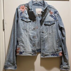 Sundance Floral Embroidered Denim Jacket Size: M